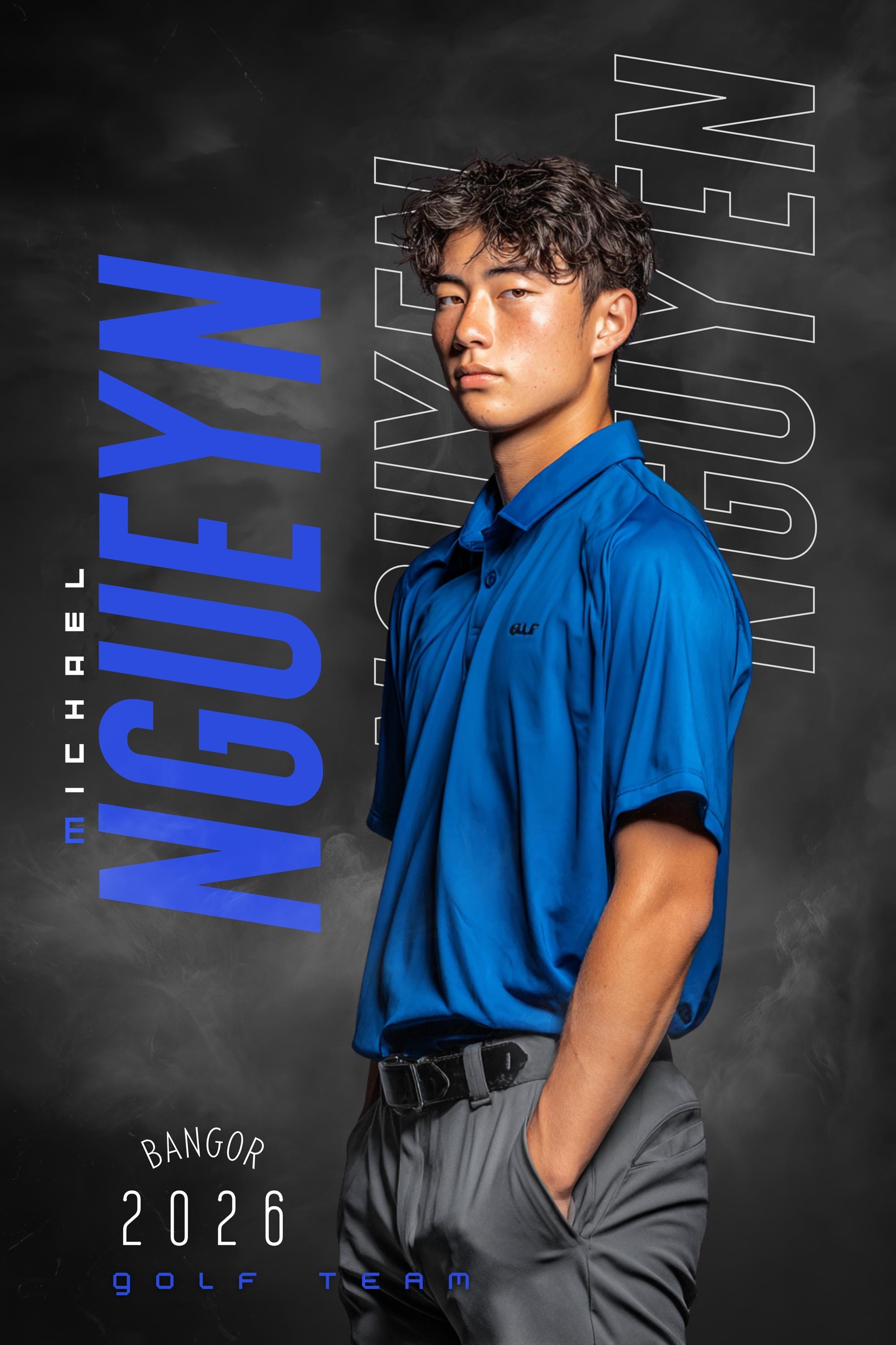 Repeating Name Golf Poster Template | Editable in Canva | 2:3