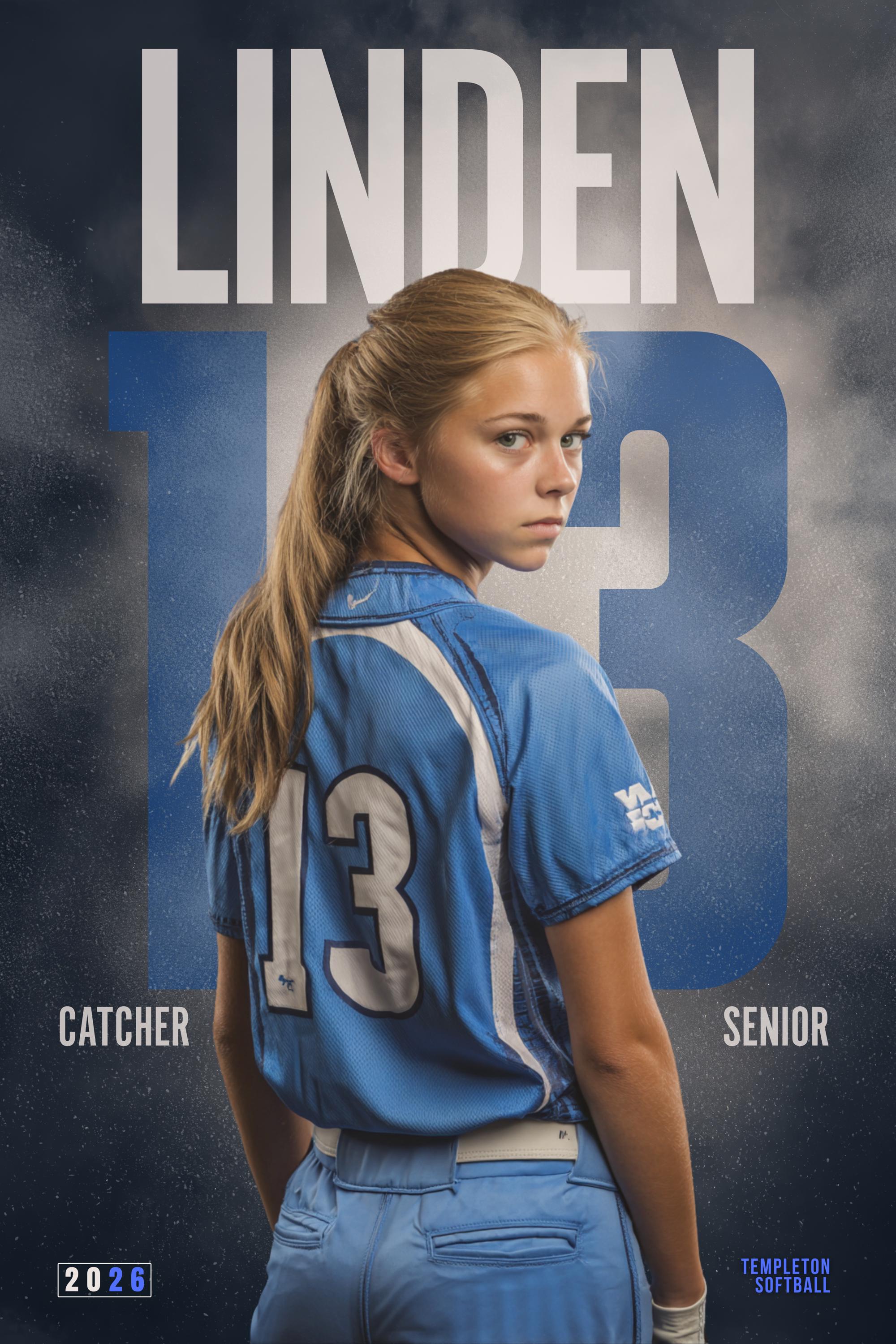 Oversized Number Softball Poster Template | Editable in Canva | 2:3