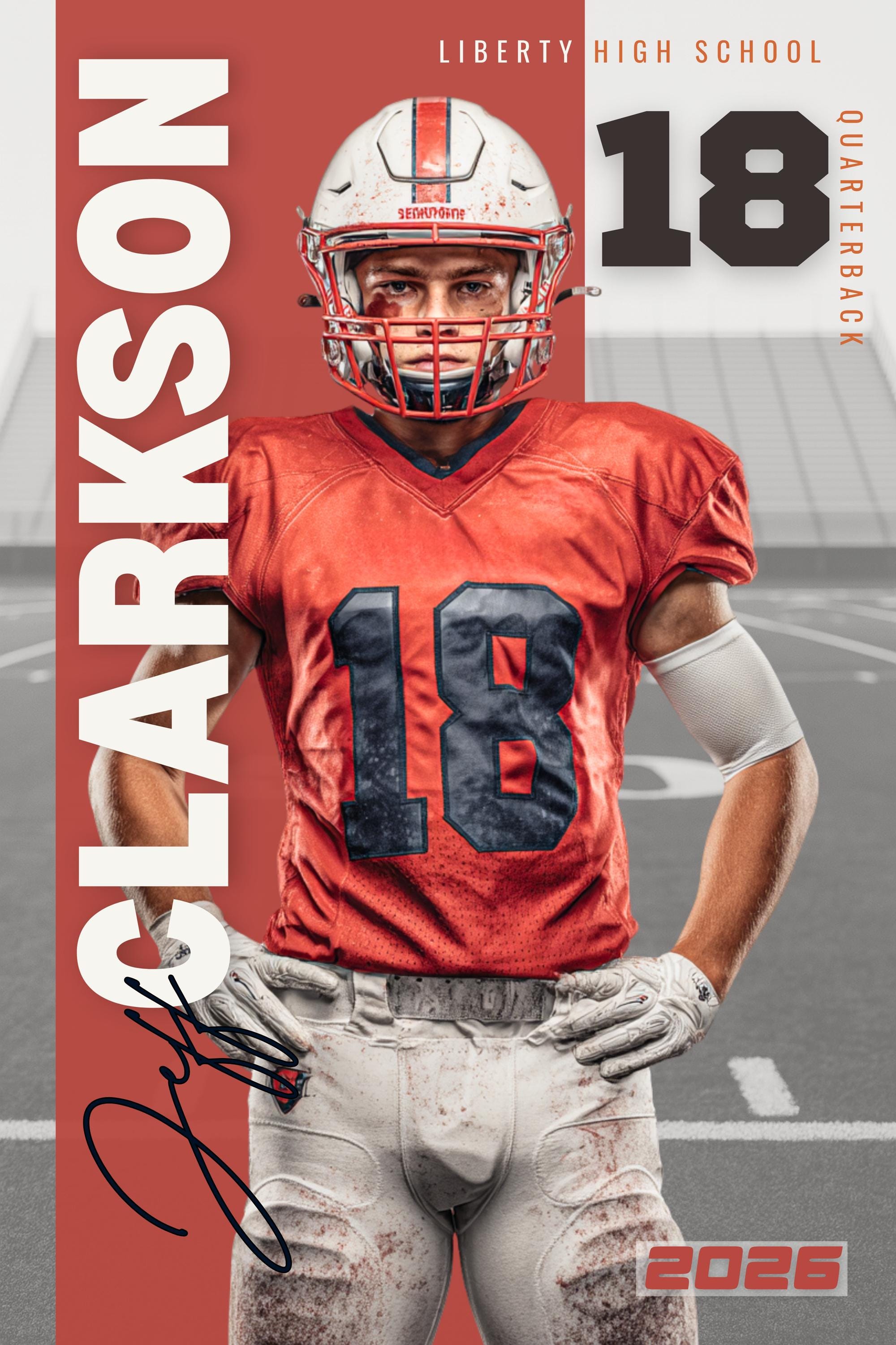Stadium Field Football Poster Template | Editable in Canva | 2:3
