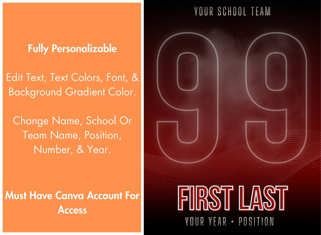 Number-Focused All Sports Poster Template | Editable in Canva | 3:4