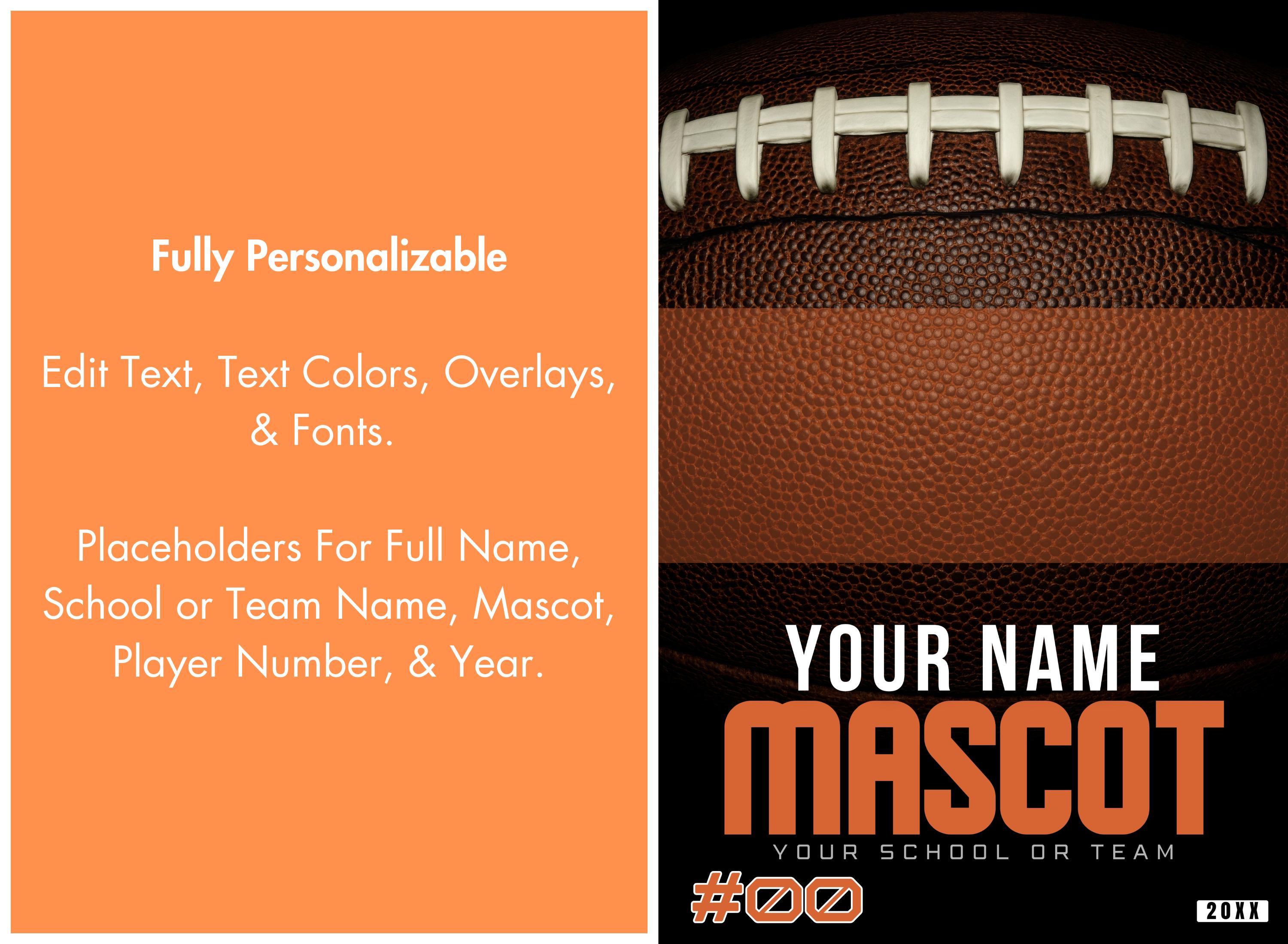 Football Texture Football Poster Template | Editable in Canva | 2:3