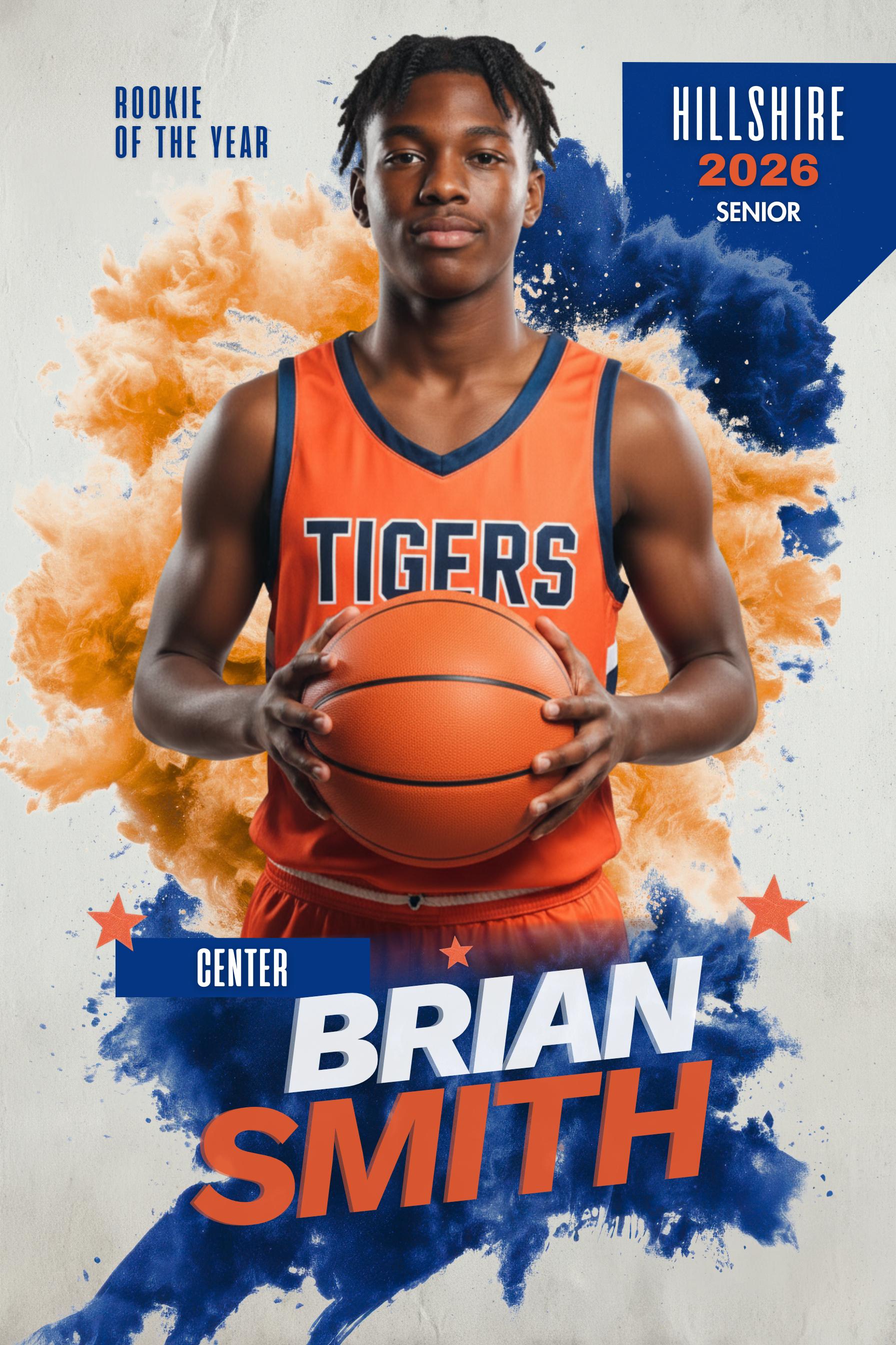 Color Burst Basketball Poster Template | Editable in Photoshop | 2:3