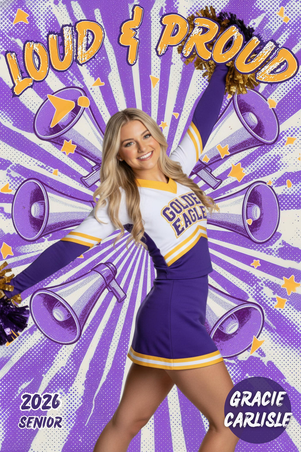 Megaphone Cheer & Dance Poster Template | Editable in Canva | 2:3