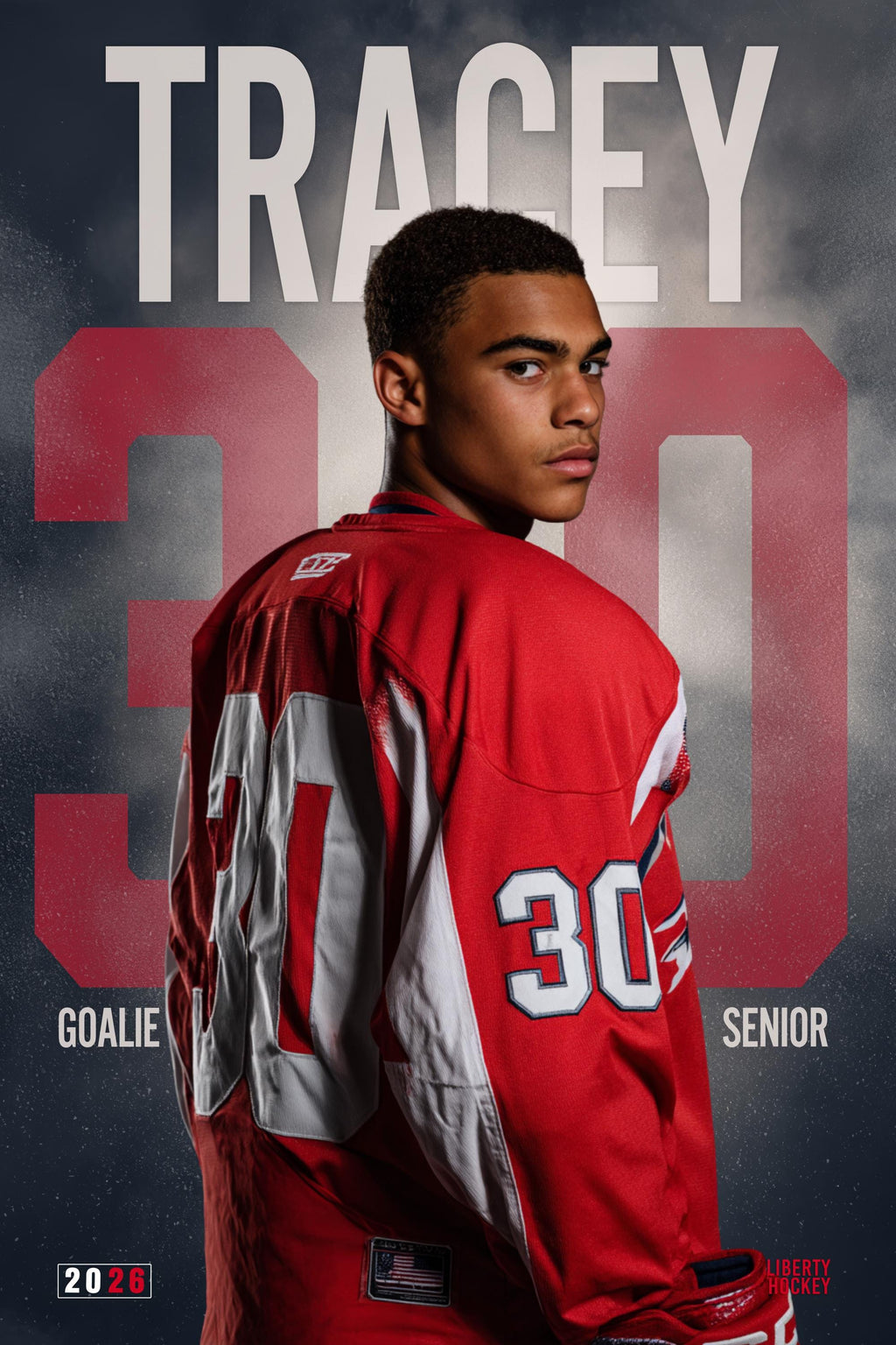 Oversized Number Hockey Poster Template | Editable in Photoshop | 2:3