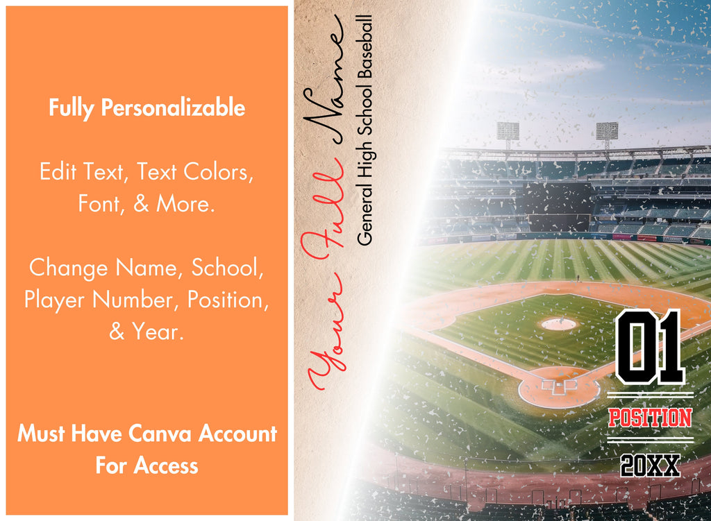Classic Baseball Poster Template | Editable in Canva | 4:5