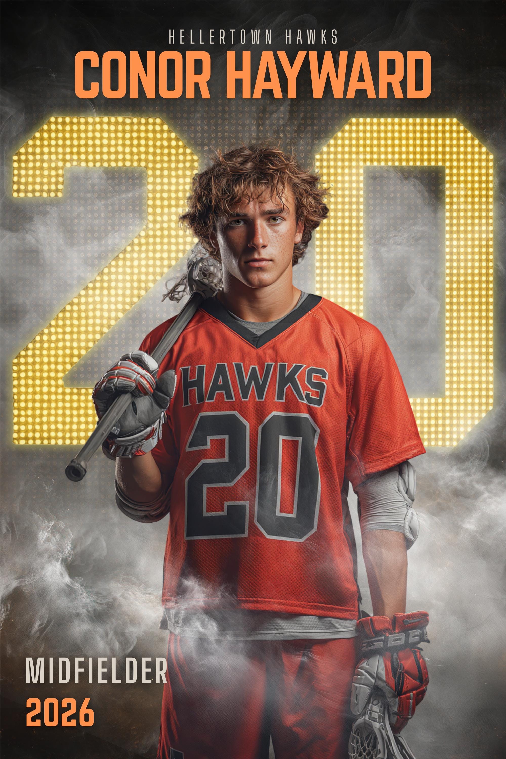 Scoreboard Numbers Lacrosse Poster Template | Editable in Canva | 2:3