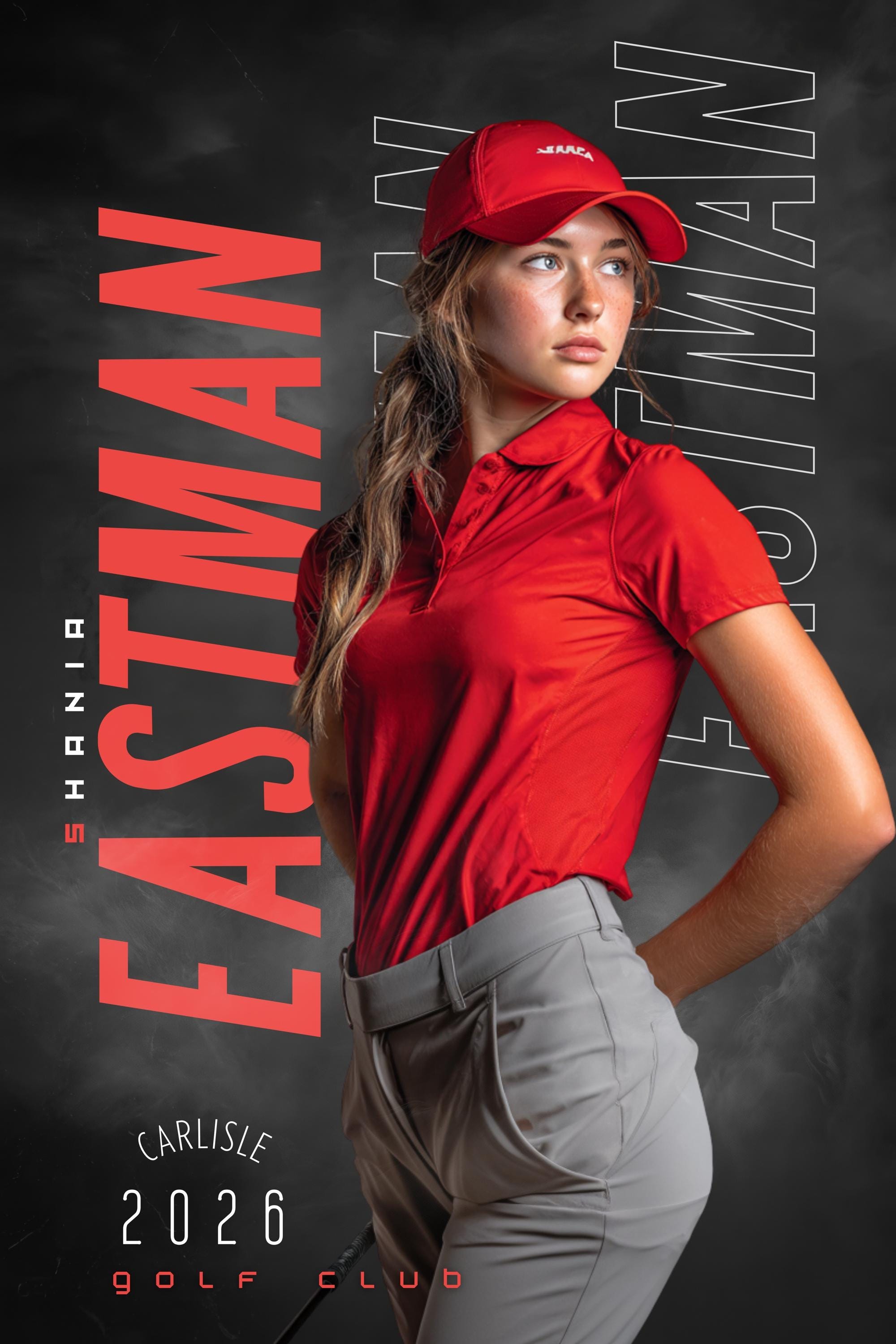 Repeating Name Golf Poster Template | Editable in Canva | 2:3