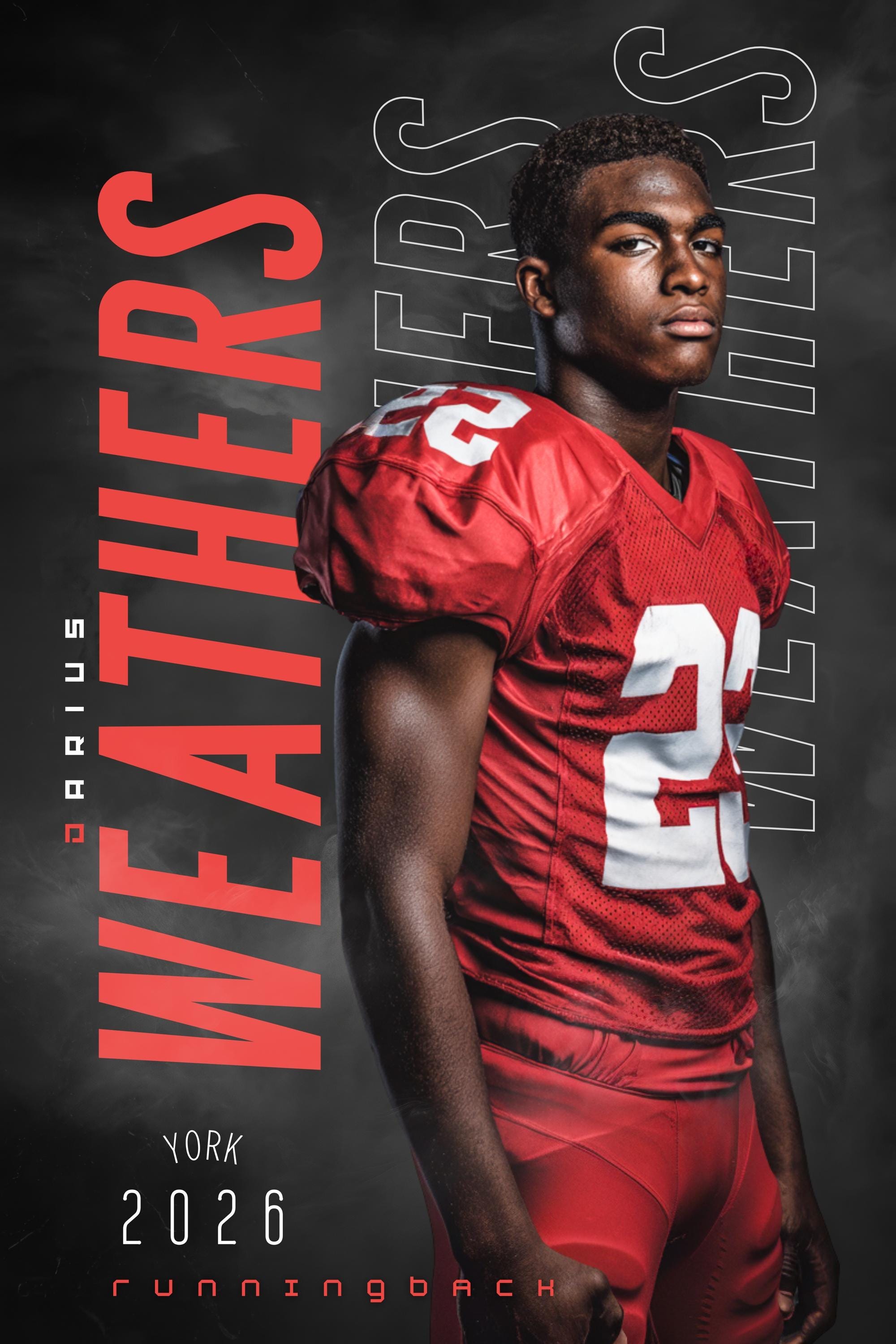 Repeating Name Football Poster Template | Editable in Canva | 2:3