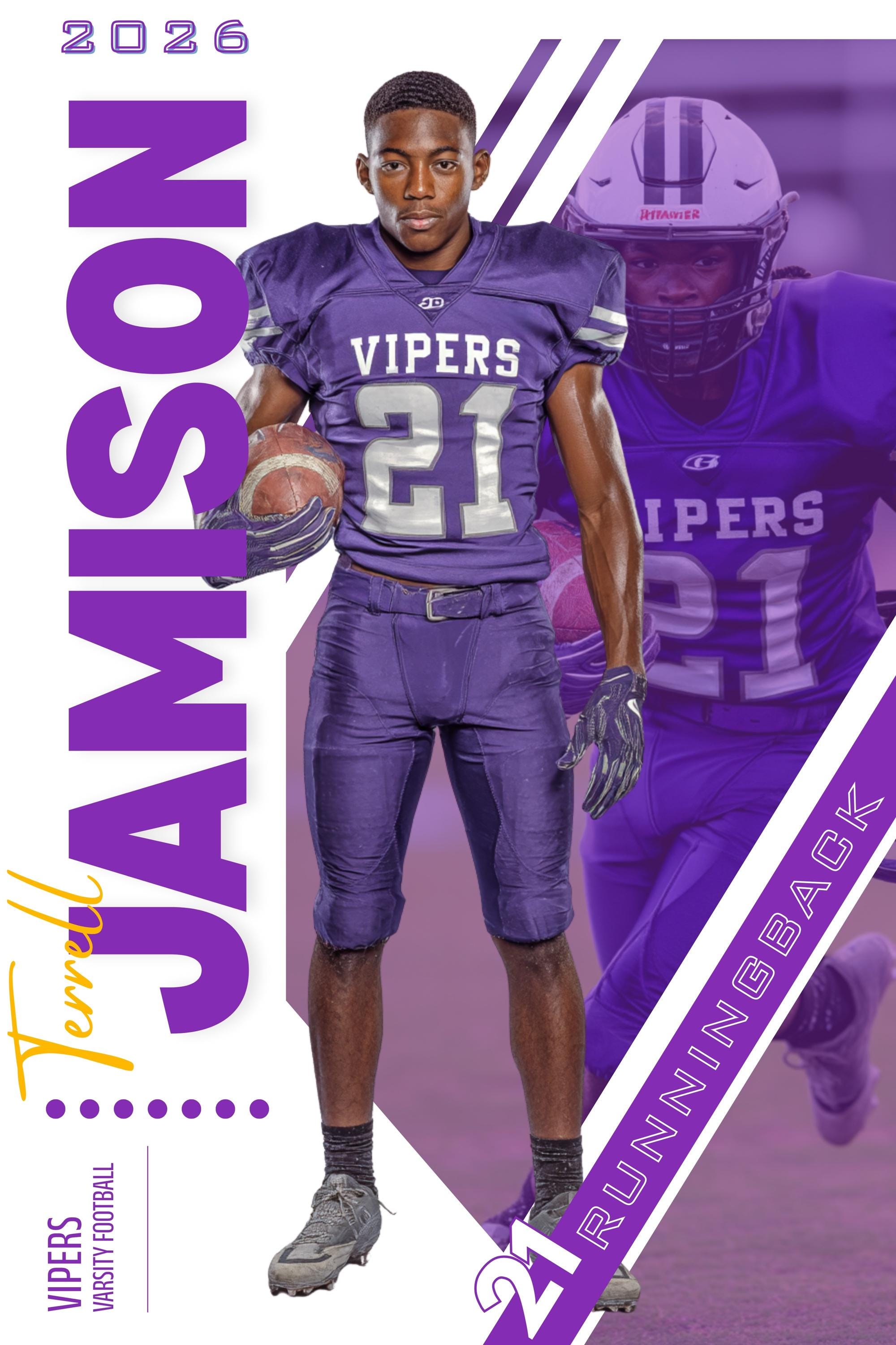 Dual Photo Football Poster Template | Editable in Canva | 2:3