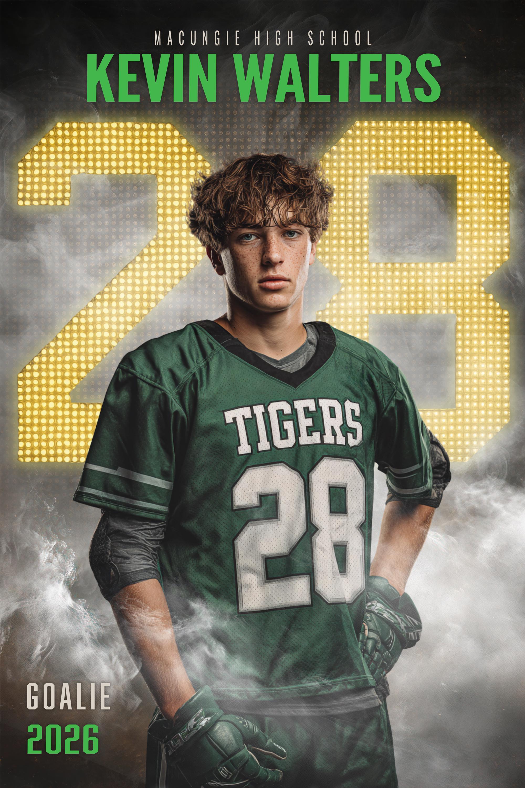 Scoreboard Numbers Lacrosse Poster Template | Editable in Photoshop | 2:3
