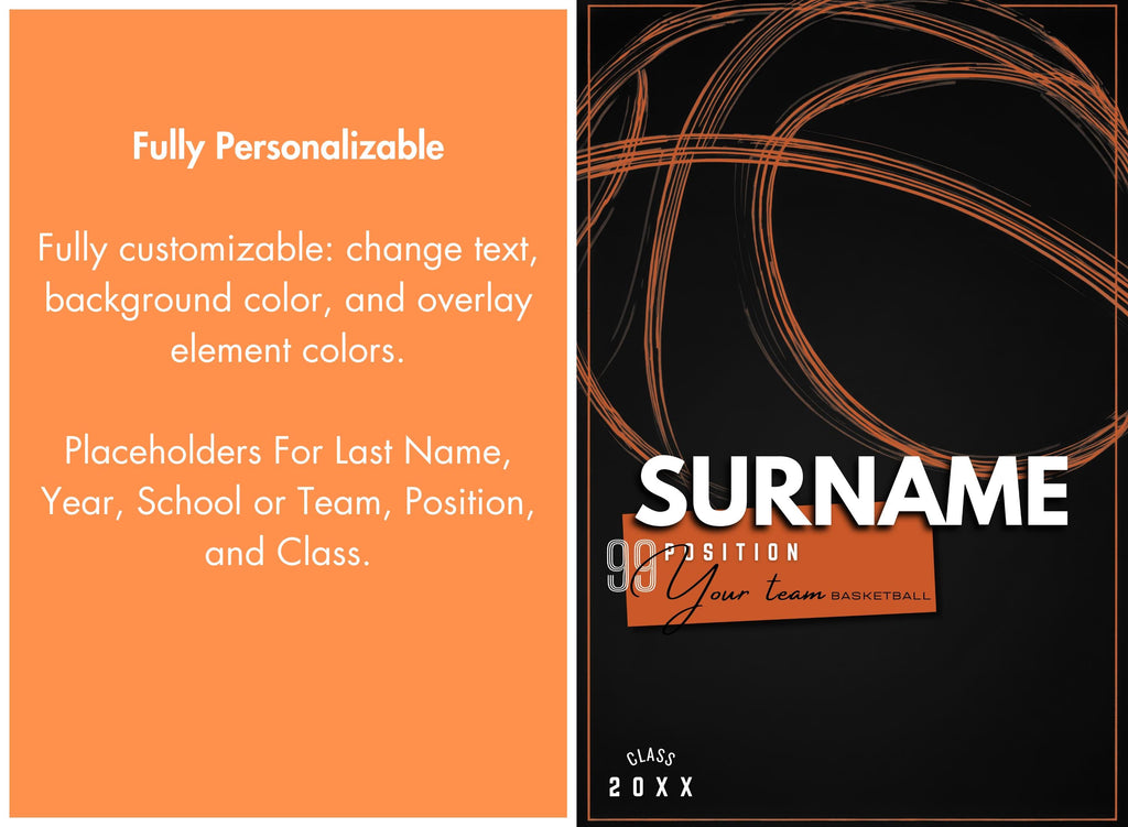 Light Streak Basketball Poster Template | Editable in Canva | 2:3