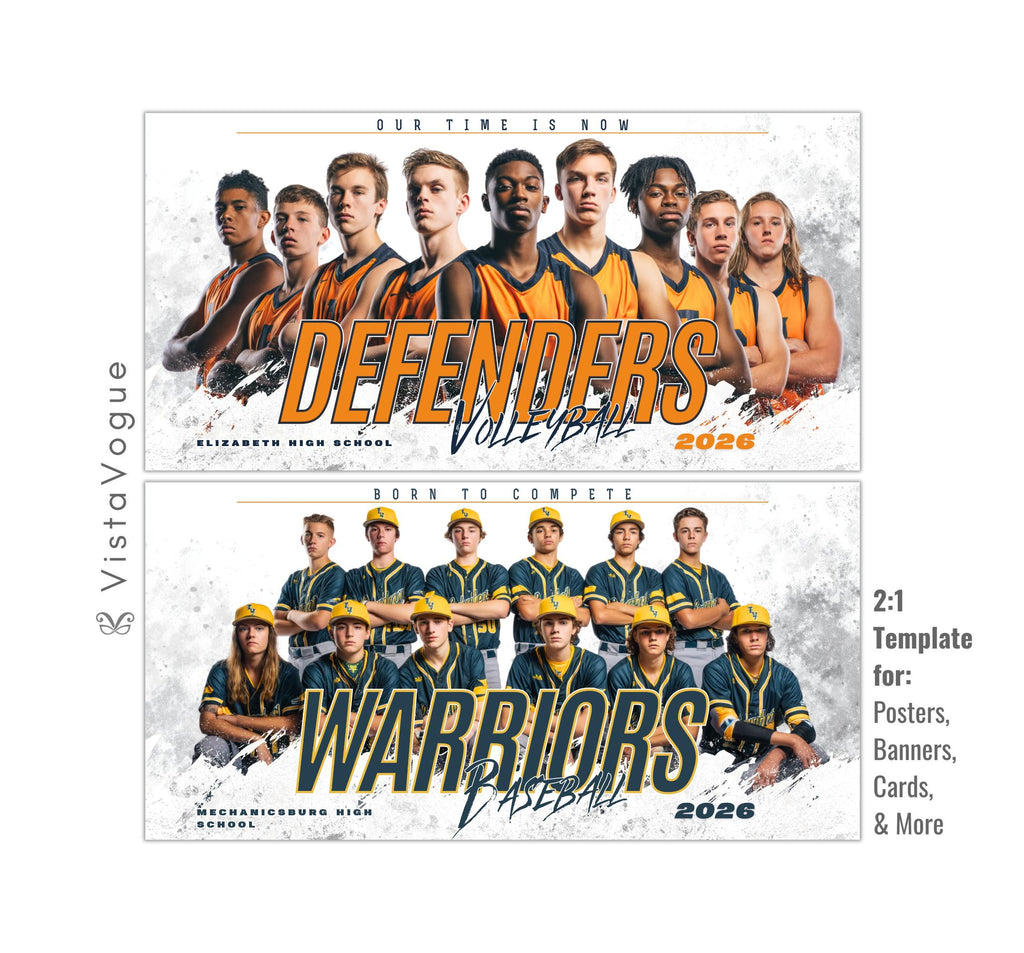 9 Sports Banners Template Bundle | Editable in Canva | Team Banners, Senior Night Posters, Memory Mates, Multi-Sport Designs