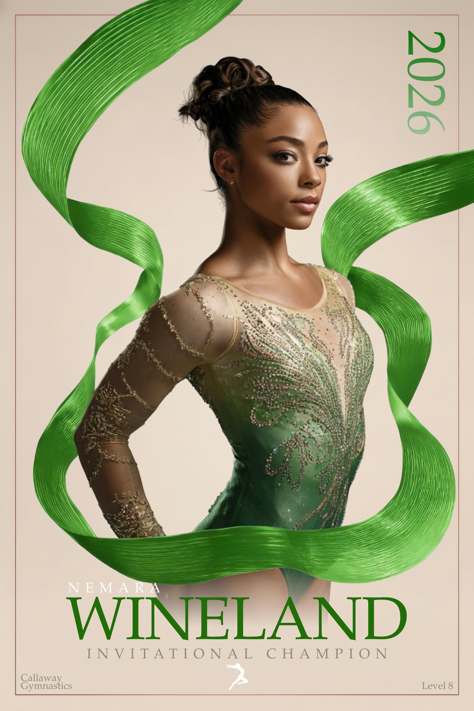 Flowing Ribbon Gymnastics Poster Template | Editable in Canva | 2:3