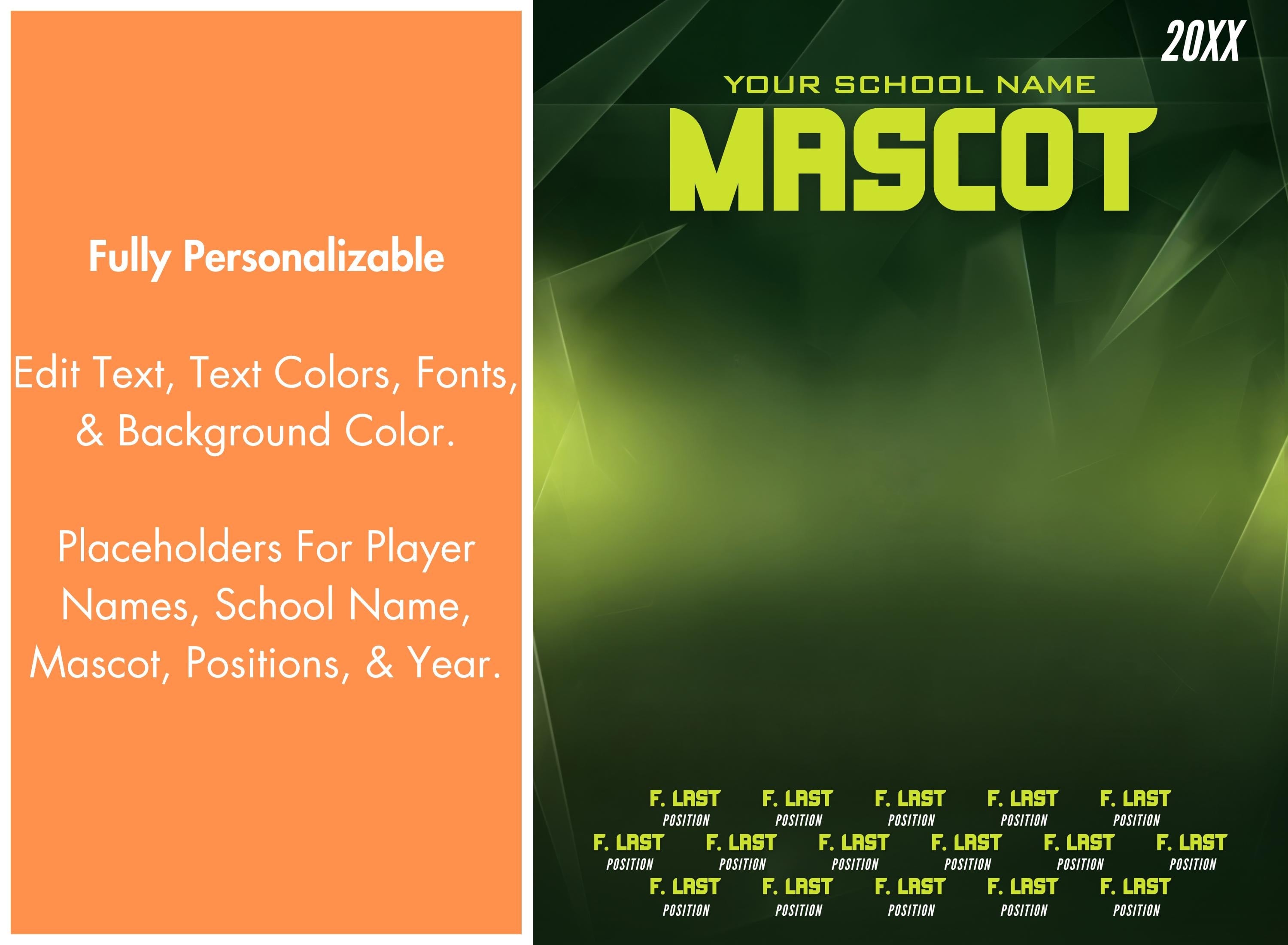 Geometric Sports Team Poster Template | Editable in Canva | 4:5