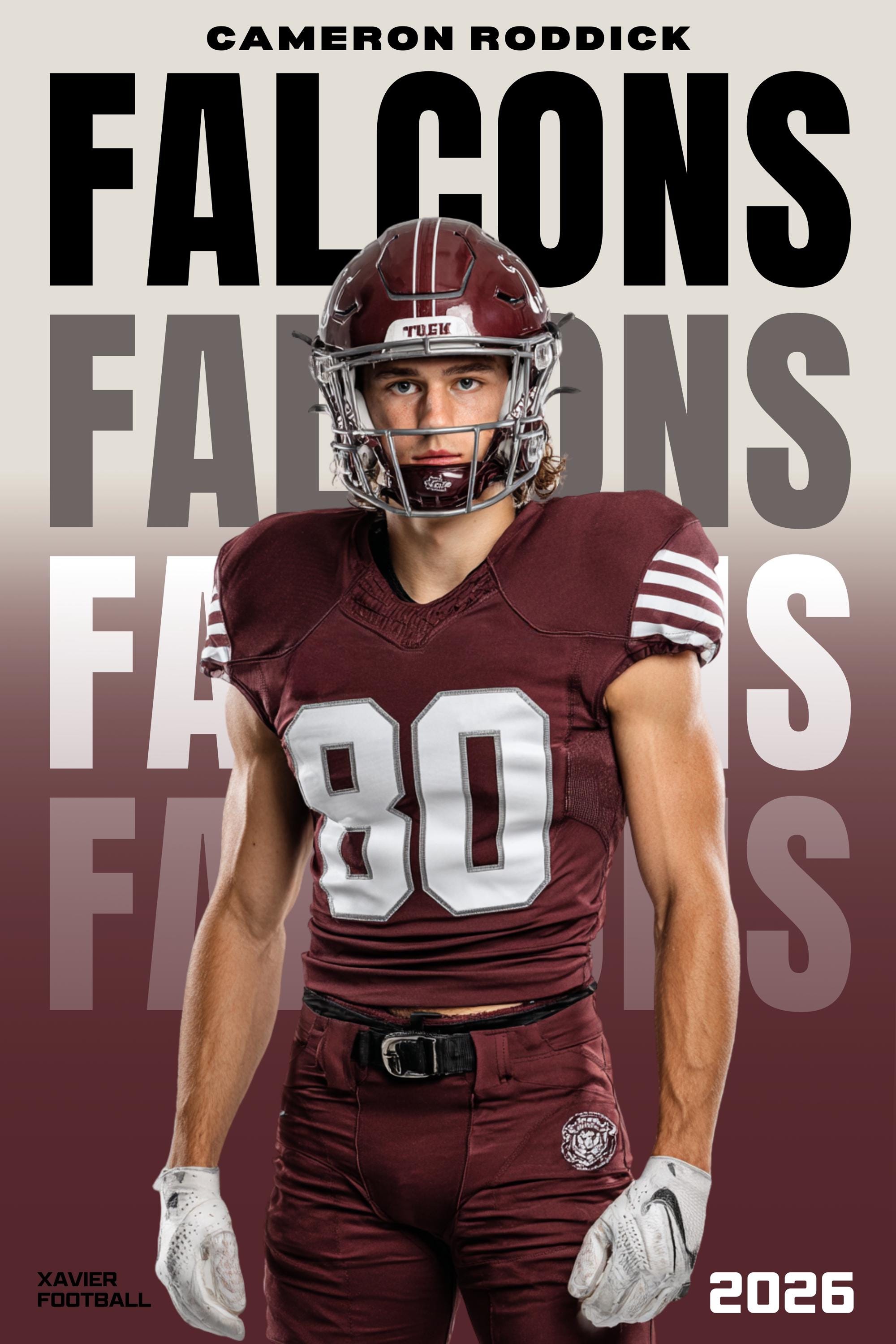 Repeating Team Typography Football Poster Template | Editable in Canva | 2:3