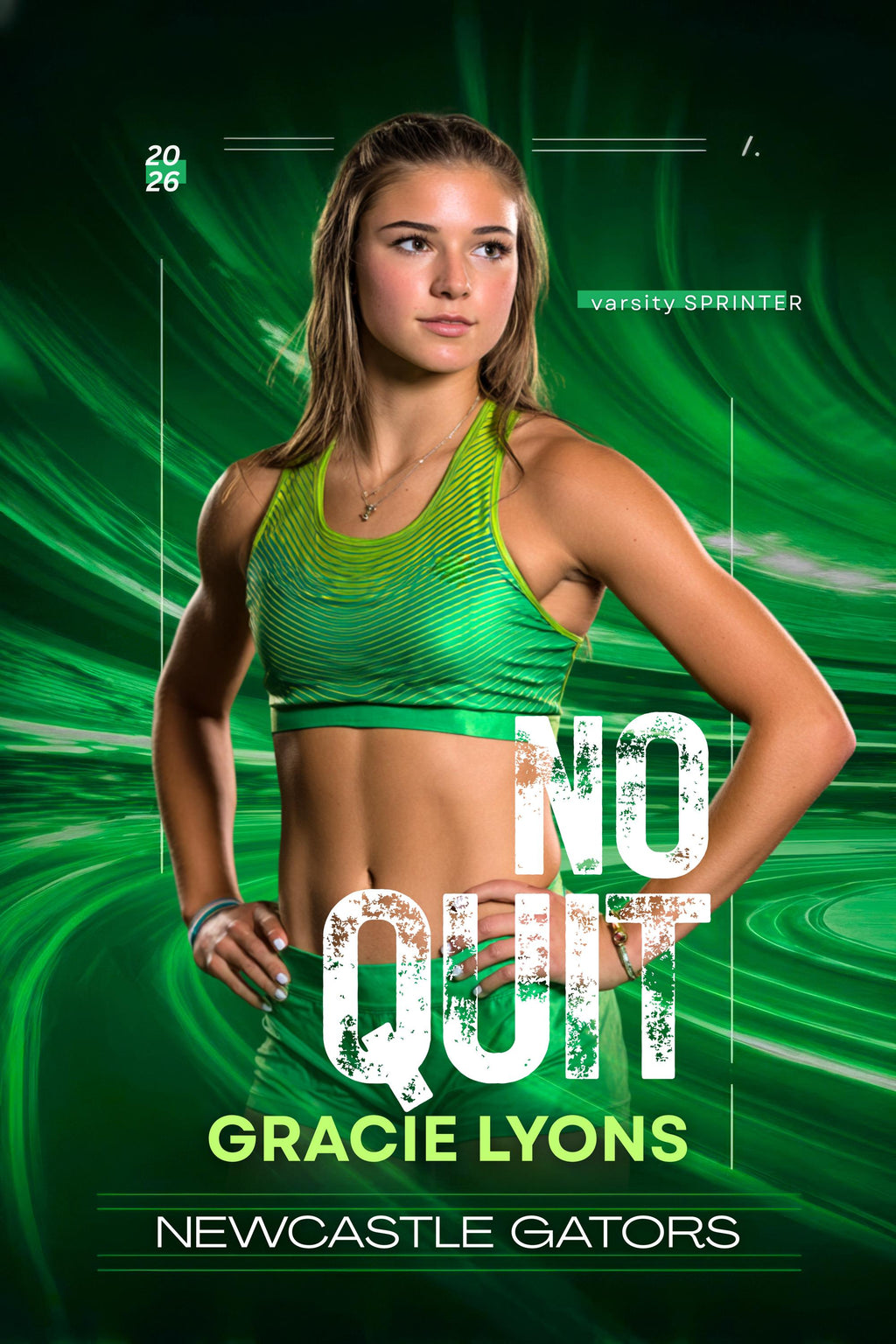 Speed Lines Track & Field Poster Template | Editable in Canva | 2:3