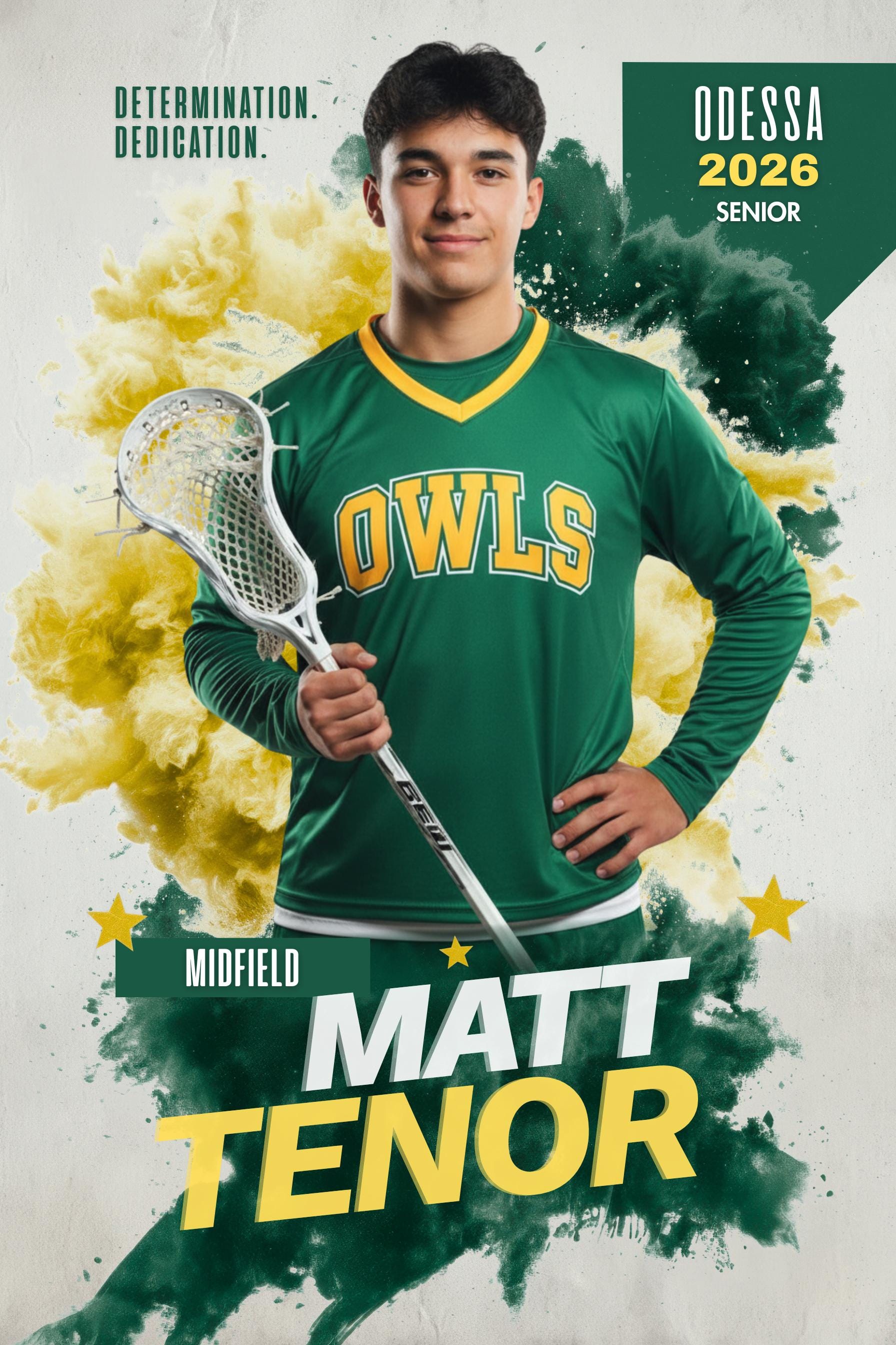 Color Burst Lacrosse Poster Template | Editable in Photoshop | 2:3