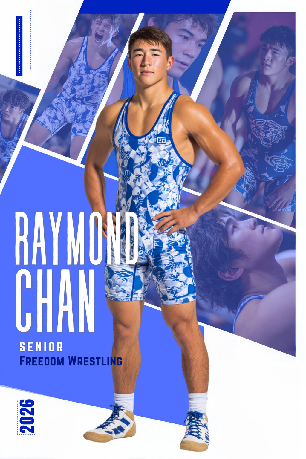Multi-Photo Collage Wrestling Poster Template | Editable in Canva | 2:3