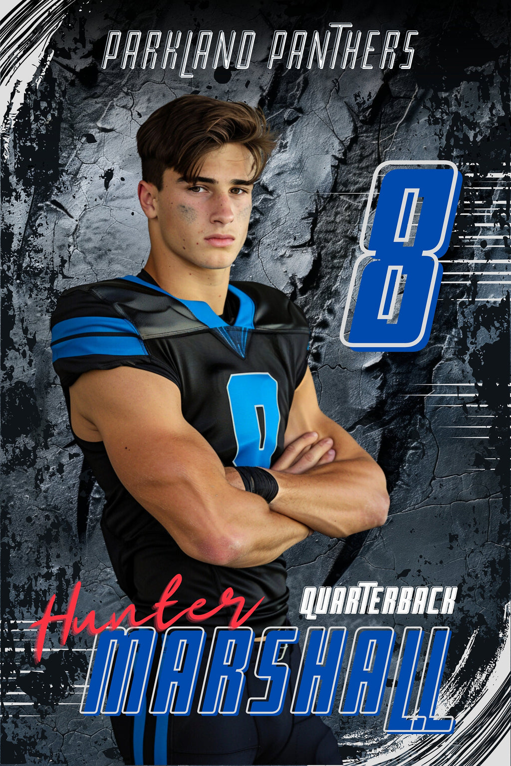 Jagged Claw Marks Football Poster Template | Editable in Canva | 2:3