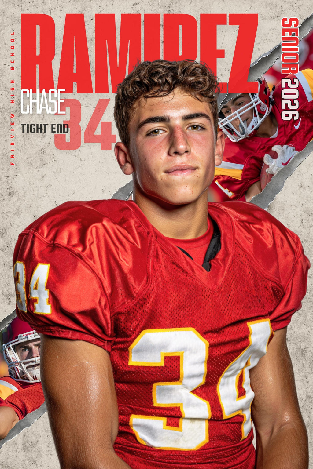 Torn Backdrop Football Poster Template | Editable in Canva | 2:3