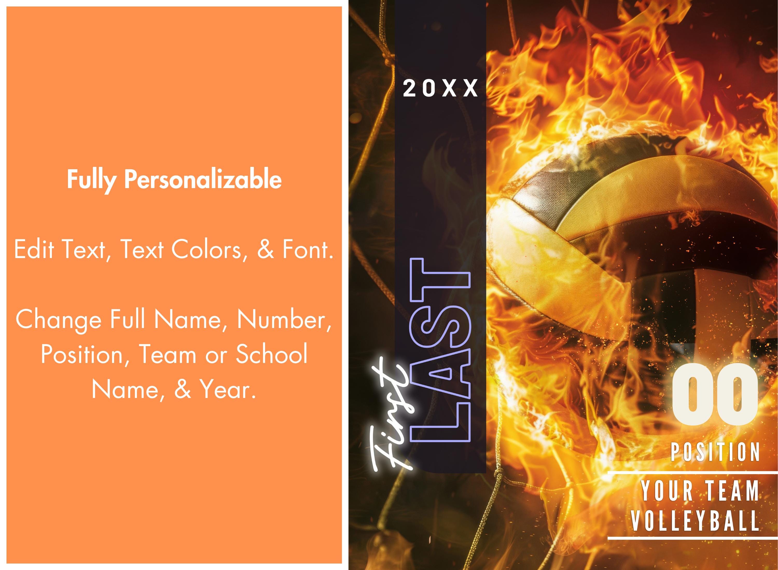 Volleyball Poster Template | Editable in Canva | 3:4 | Custom Banners, Posters, Senior Night, Memorabilia, Card, Player Banner