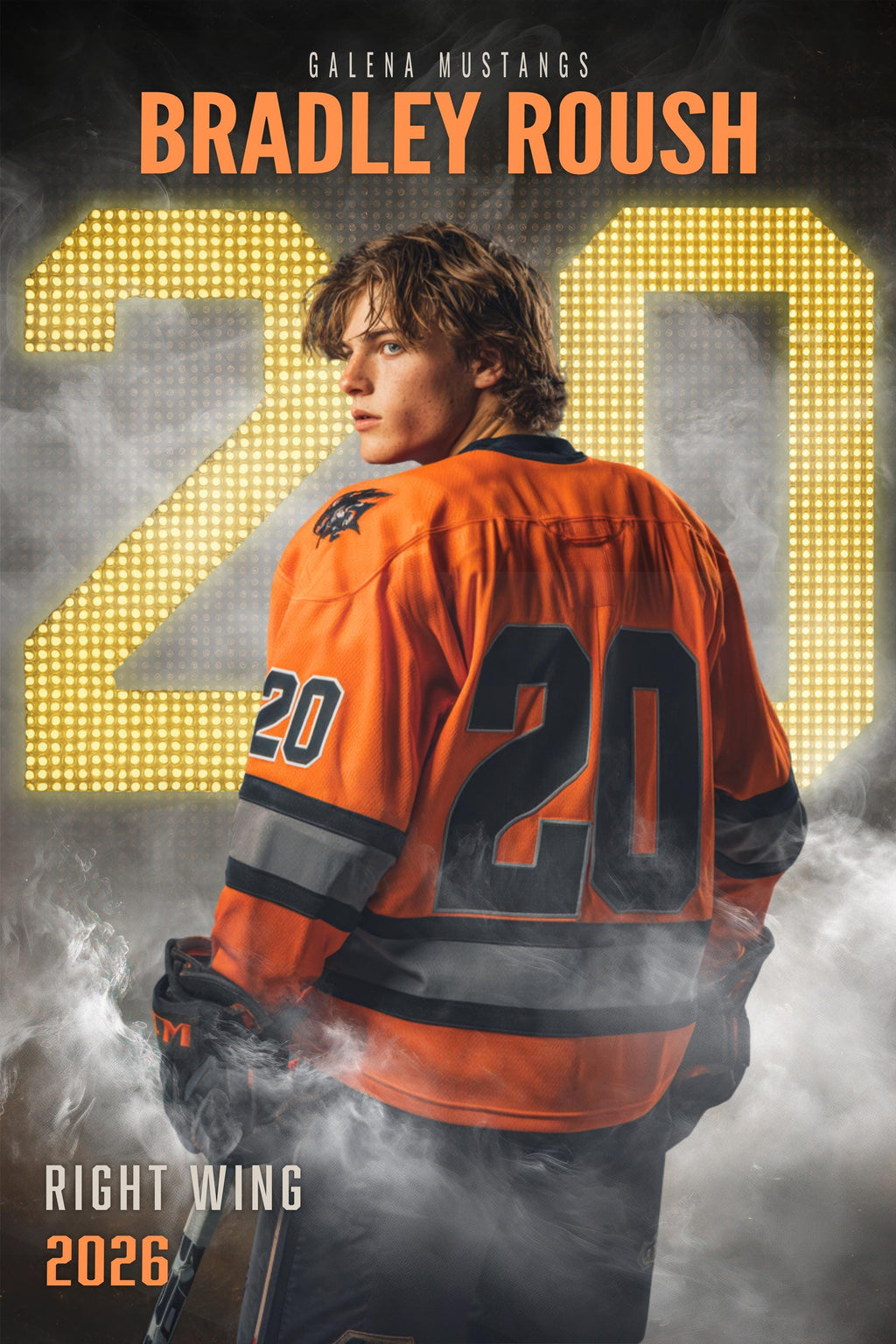 Scoreboard Numbers Hockey Poster Template | Editable in Photoshop | 2:3