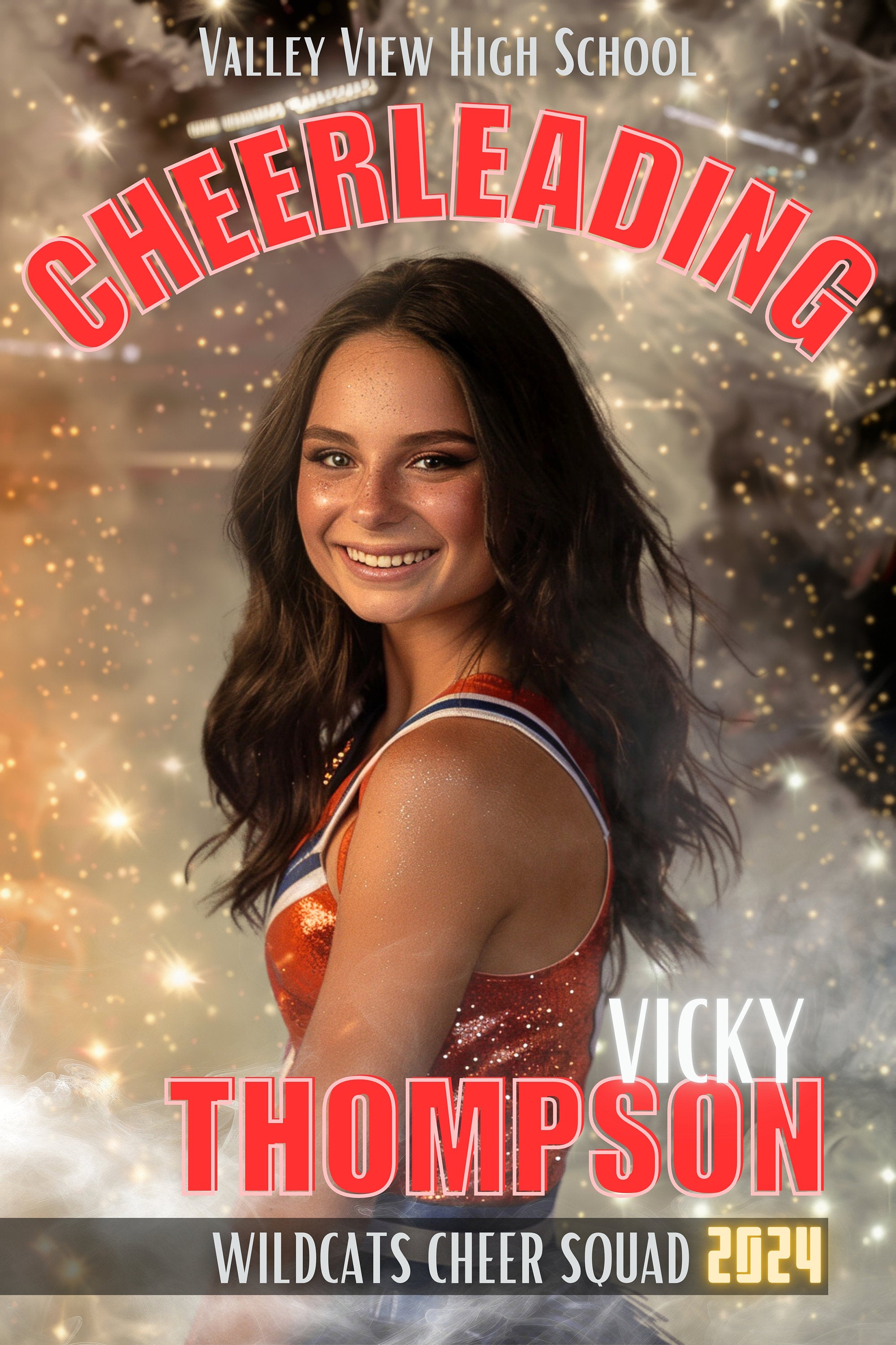 Fire Cracker Cheer Poster Template | Editable in Canva | 2:3