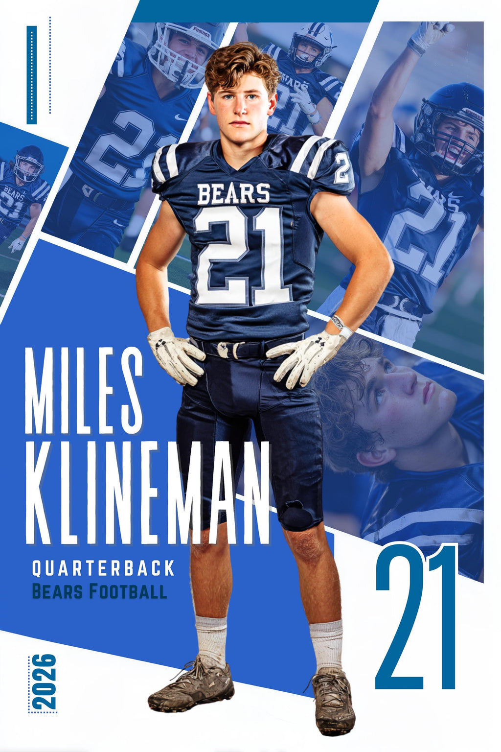 Multi-Photo Collage Football Poster Template | Editable in Canva | 2:3