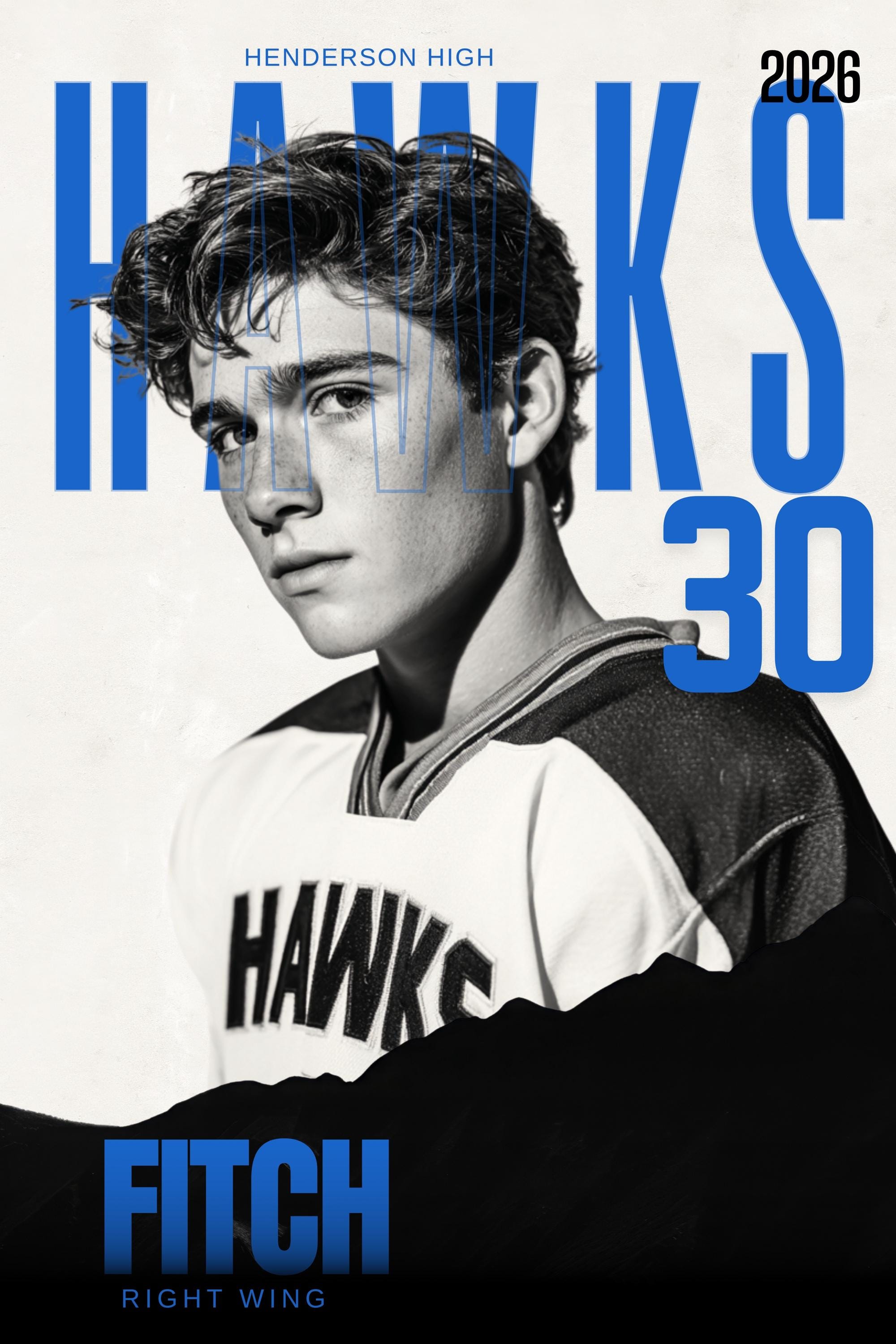 Editorial-Style Hockey Poster Template | Editable in Canva | 2:3