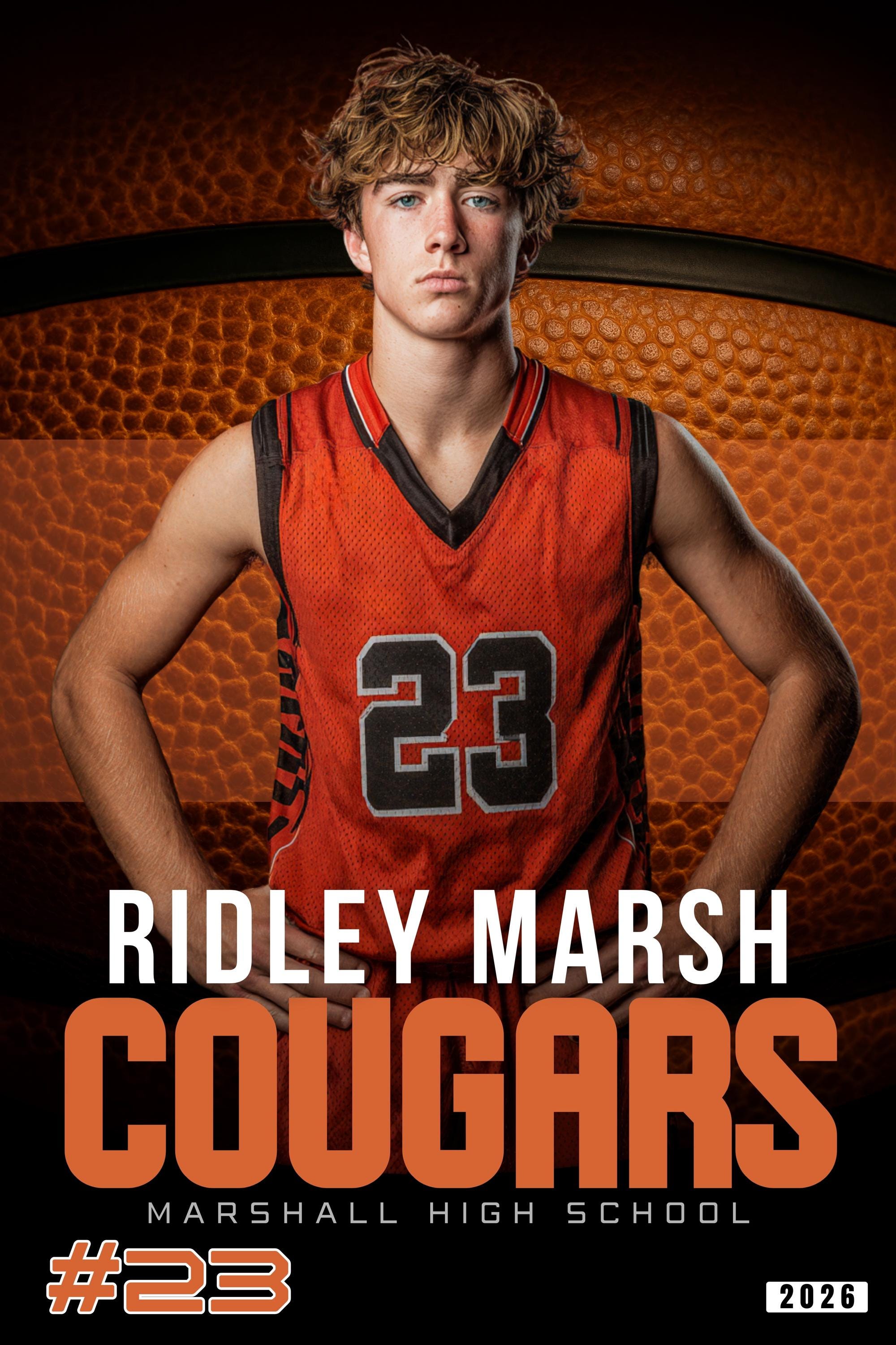 Basketball Closeup Player Poster Template | Editable in Canva | 2:3