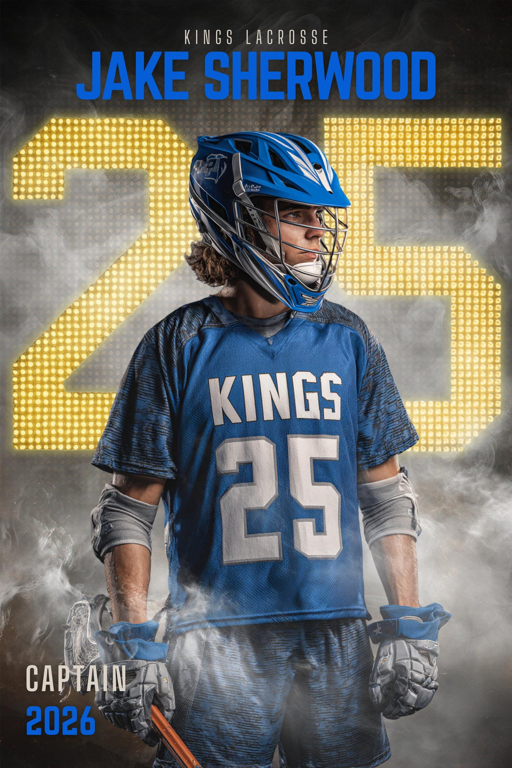 Scoreboard Numbers Lacrosse Poster Template | Editable in Canva | 2:3