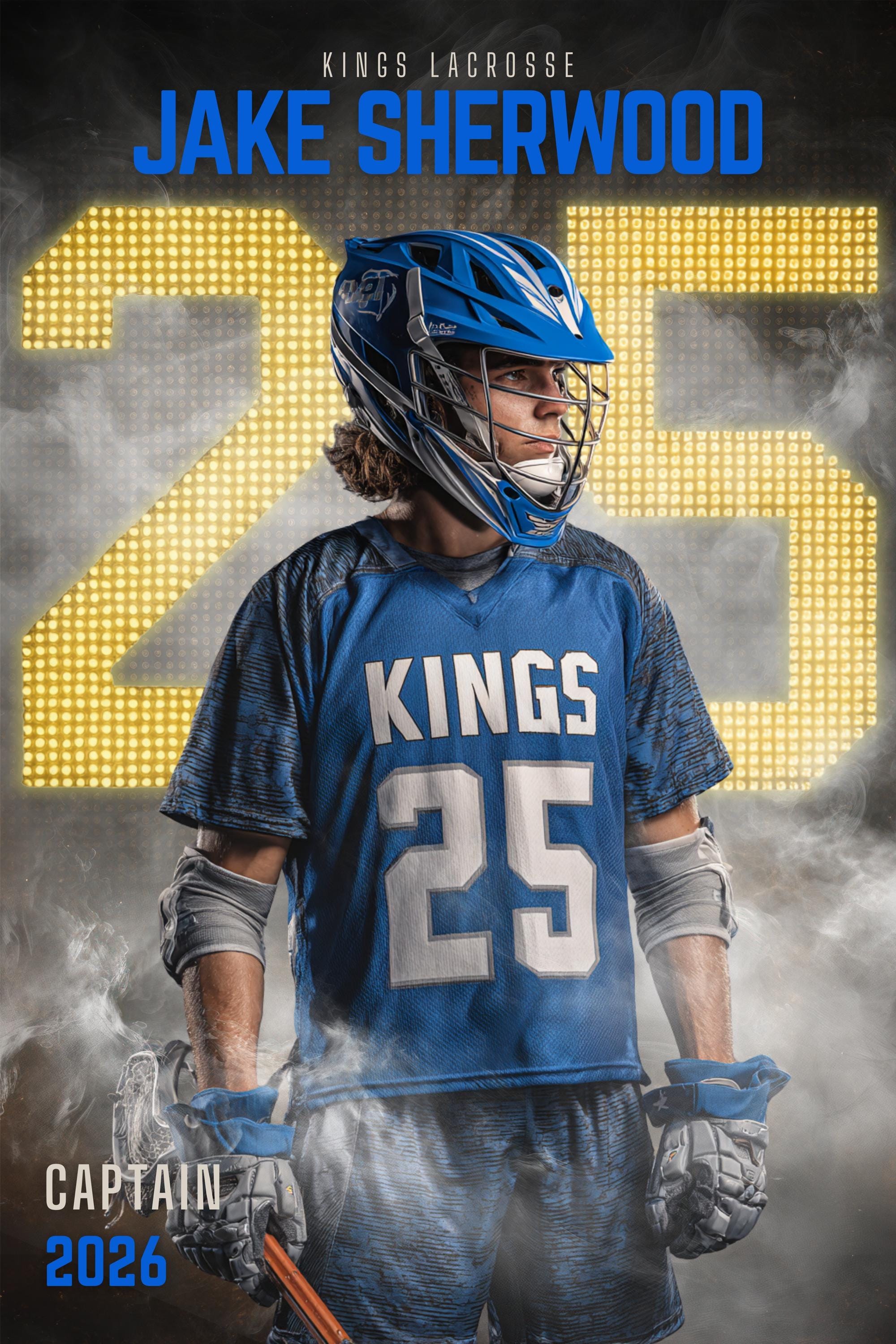 Scoreboard Numbers Lacrosse Poster Template | Editable in Canva | 2:3