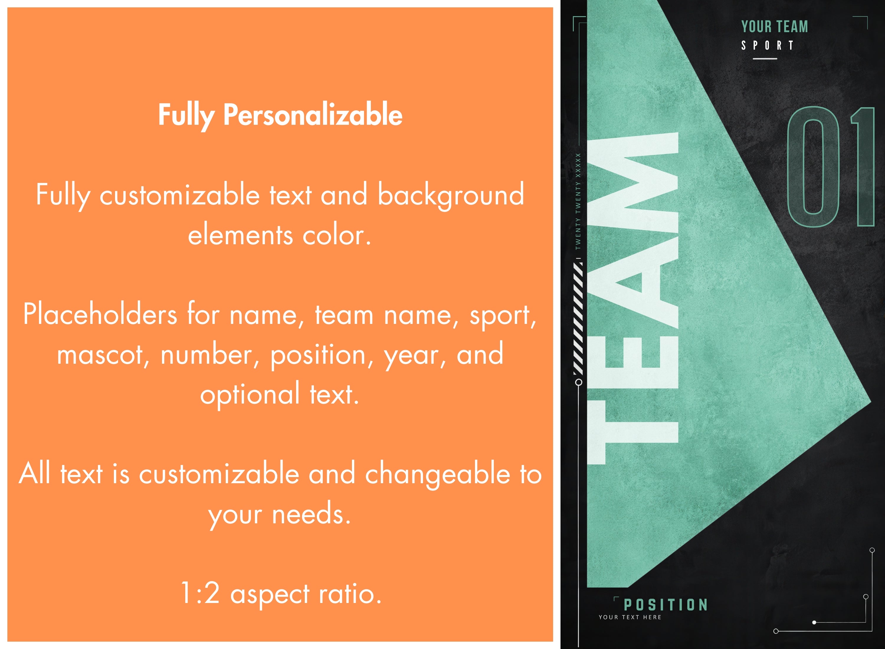 Geometric Baseball Banner Template | Editable in Canva | 1:2