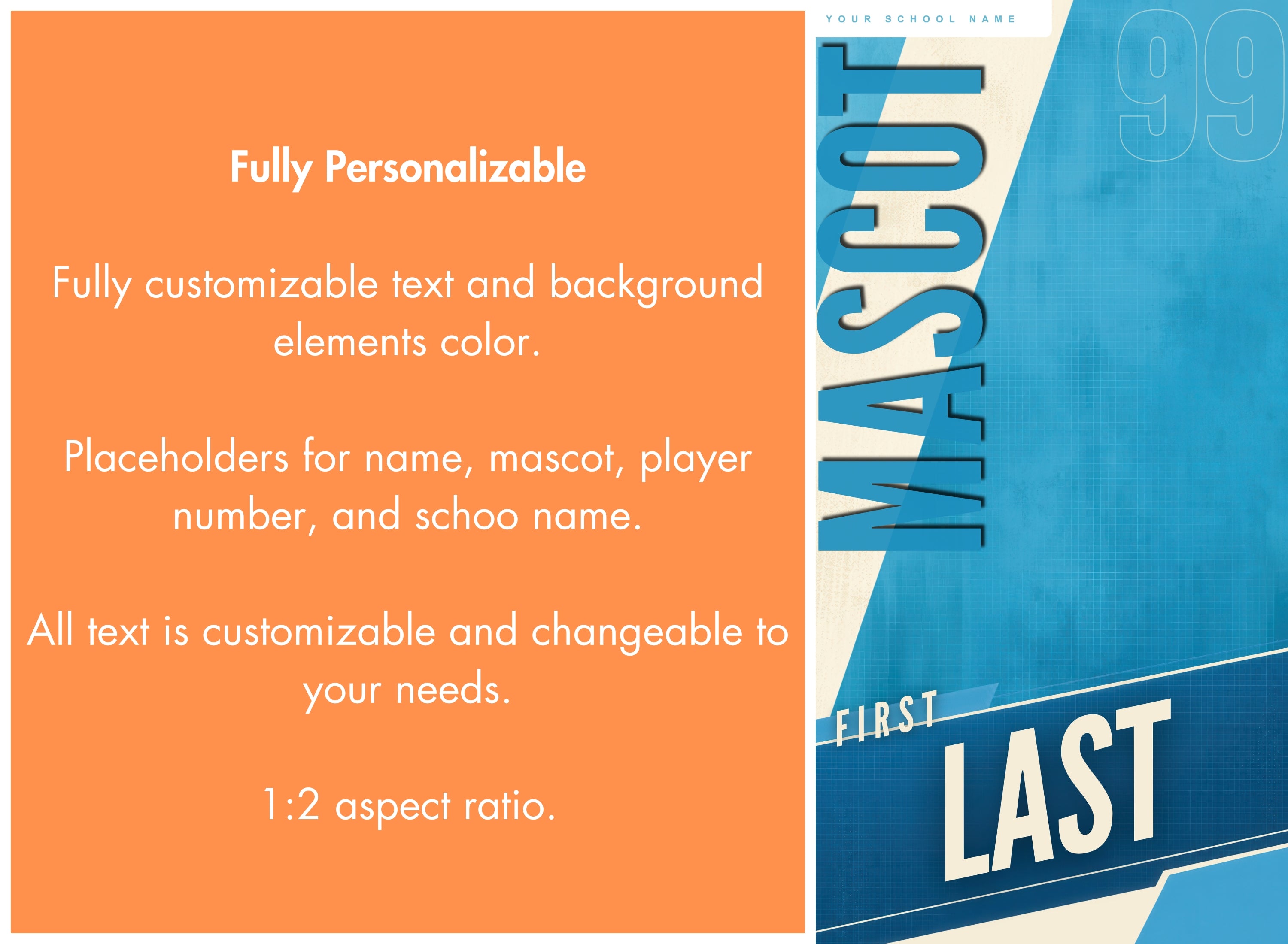 Modern Lacrosse Banner Template | Editable in Canva | 1:2