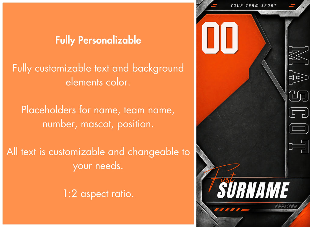 Metallic Basketball Banner Template | Editable in Canva | 1:2