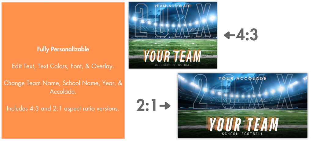 Stadium Football Team Banner Template | Editable in Canva | 2:1