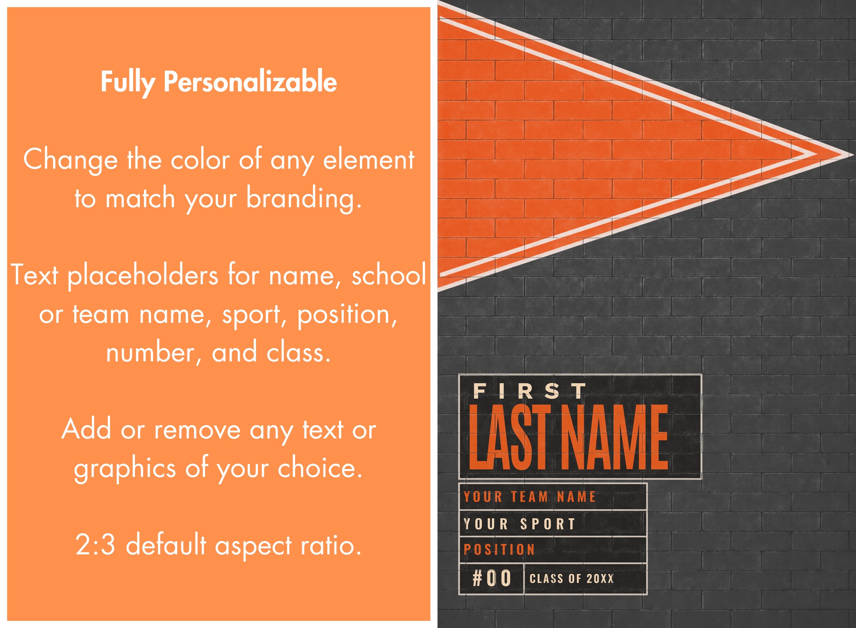 Baseball Poster Photoshop Template | Pennant Wall Design | 2:3