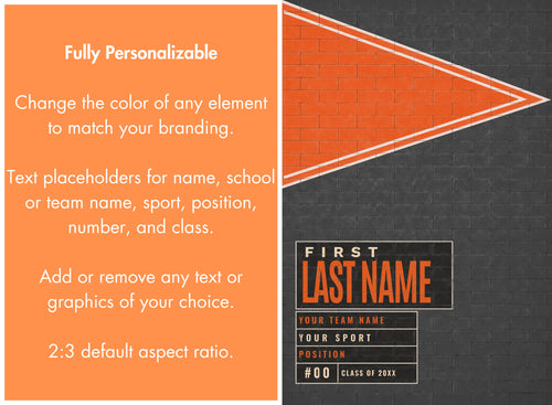 Baseball Poster Photoshop Template | Pennant Wall Design | 2:3