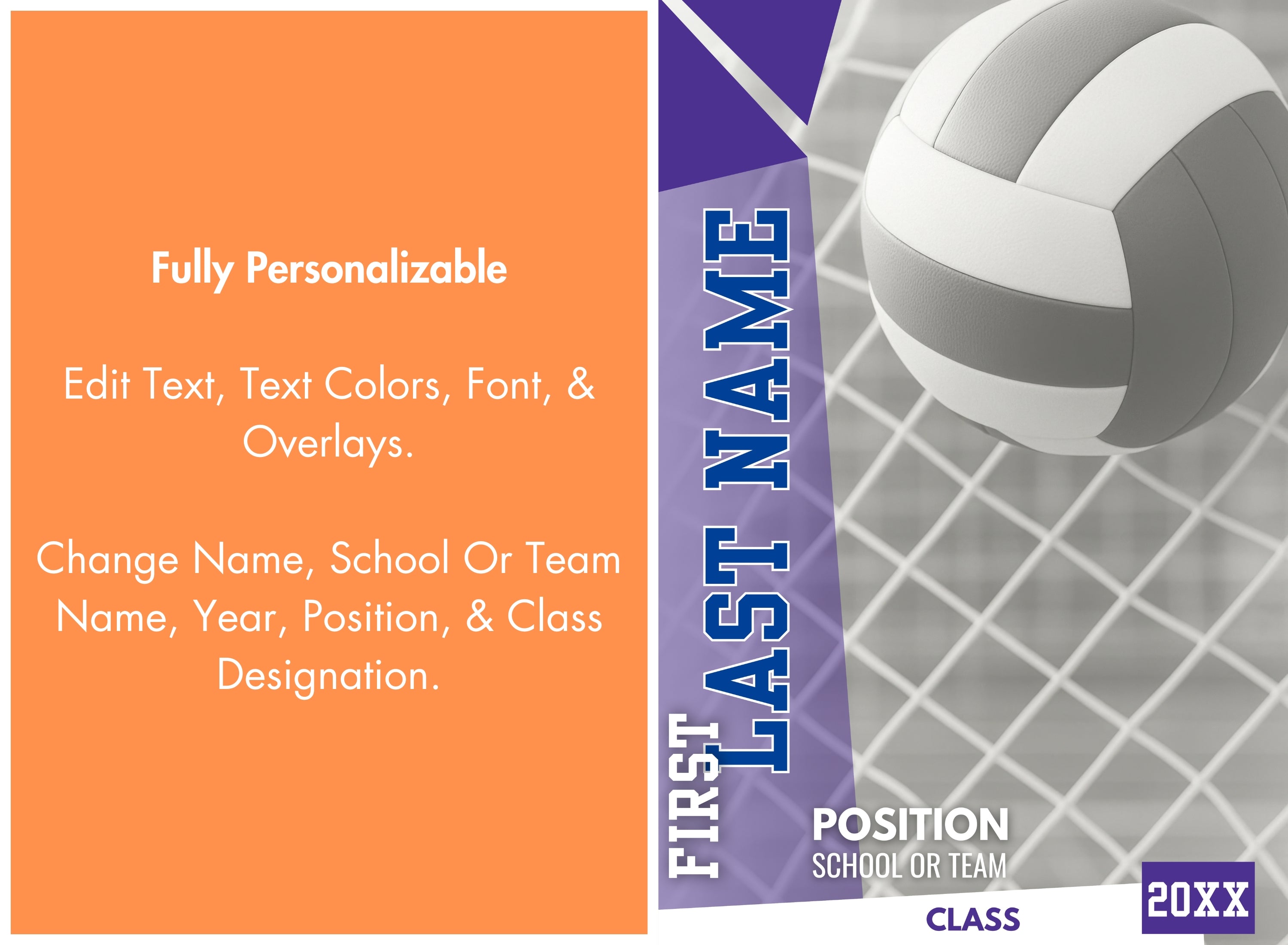 Volleyball & Net Poster Template | Editable in Canva | 2:3