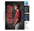 Repeating Name Baseball Poster Template | Editable in Canva | 2:3