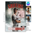 Baseball senior night banner template editable in Canva with stadium light background, smoky effects, and customizable athlete poster layout for baseball player graphics and sports banners