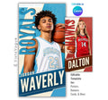 Editable basketball banner template with modern sports poster design shown in Canva mockup