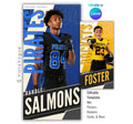 Editable football banner template with modern sports poster design shown in Canva mockup