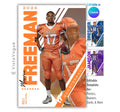 Football senior night banner template editable in Canva with angled cutout layout, layered athlete background image, and customizable sports poster design for football player banners