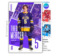 Hockey poster template editable in Canva with multi-photo action collage arranged in diamond panel layout behind the athlete