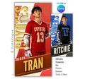 Editable lacrosse banner template with modern sports poster design shown in Canva mockup