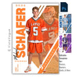 Lacrosse senior banner template editable in Canva with clean modern layout, oversized vertical typography, and player poster design