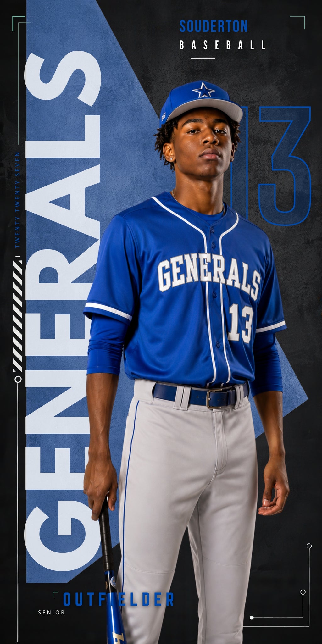 Geometric Baseball Banner Template | Editable in Canva | 1:2
