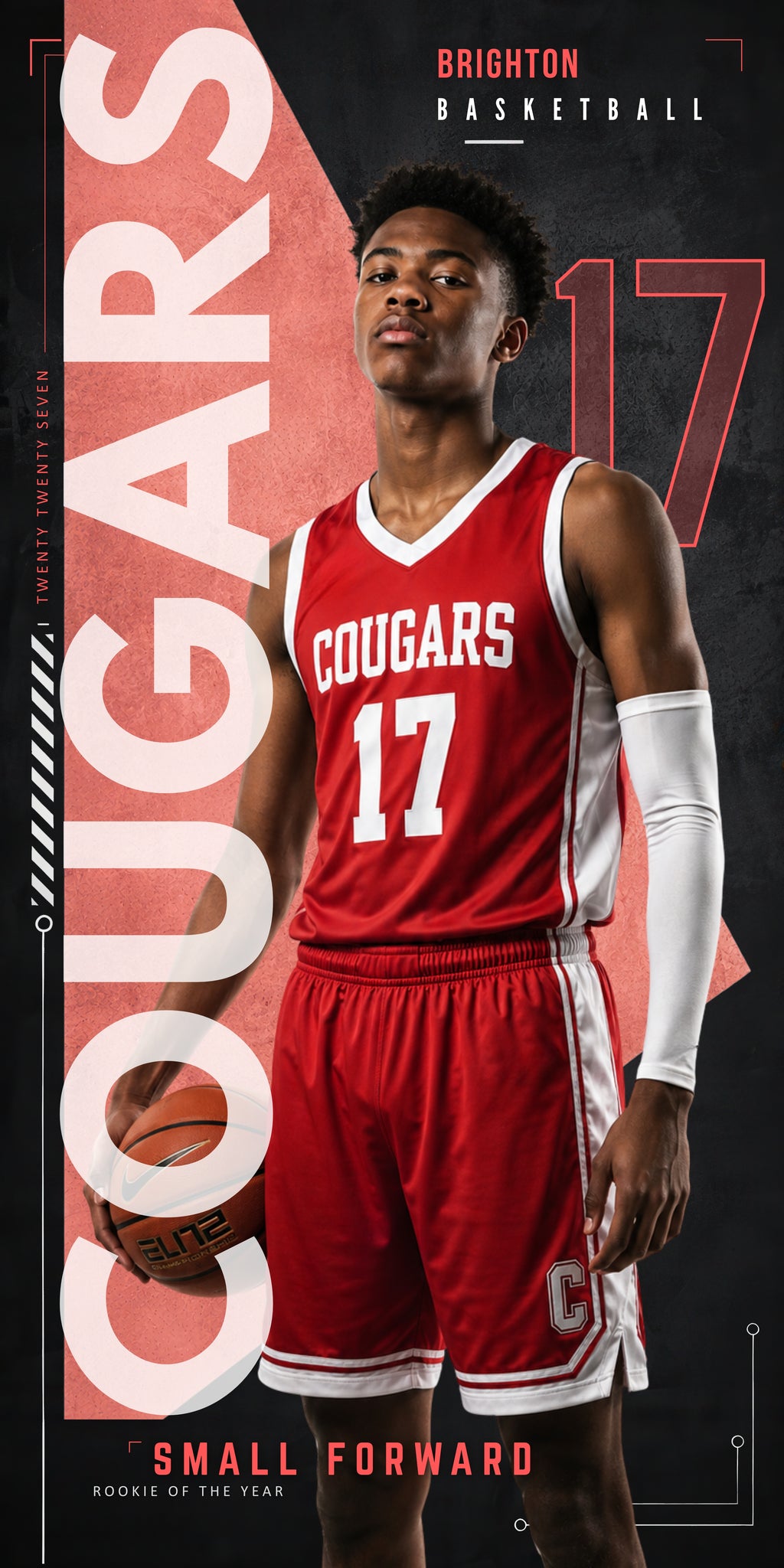 Geometric Basketball Banner Template | Editable in Canva | 1:2