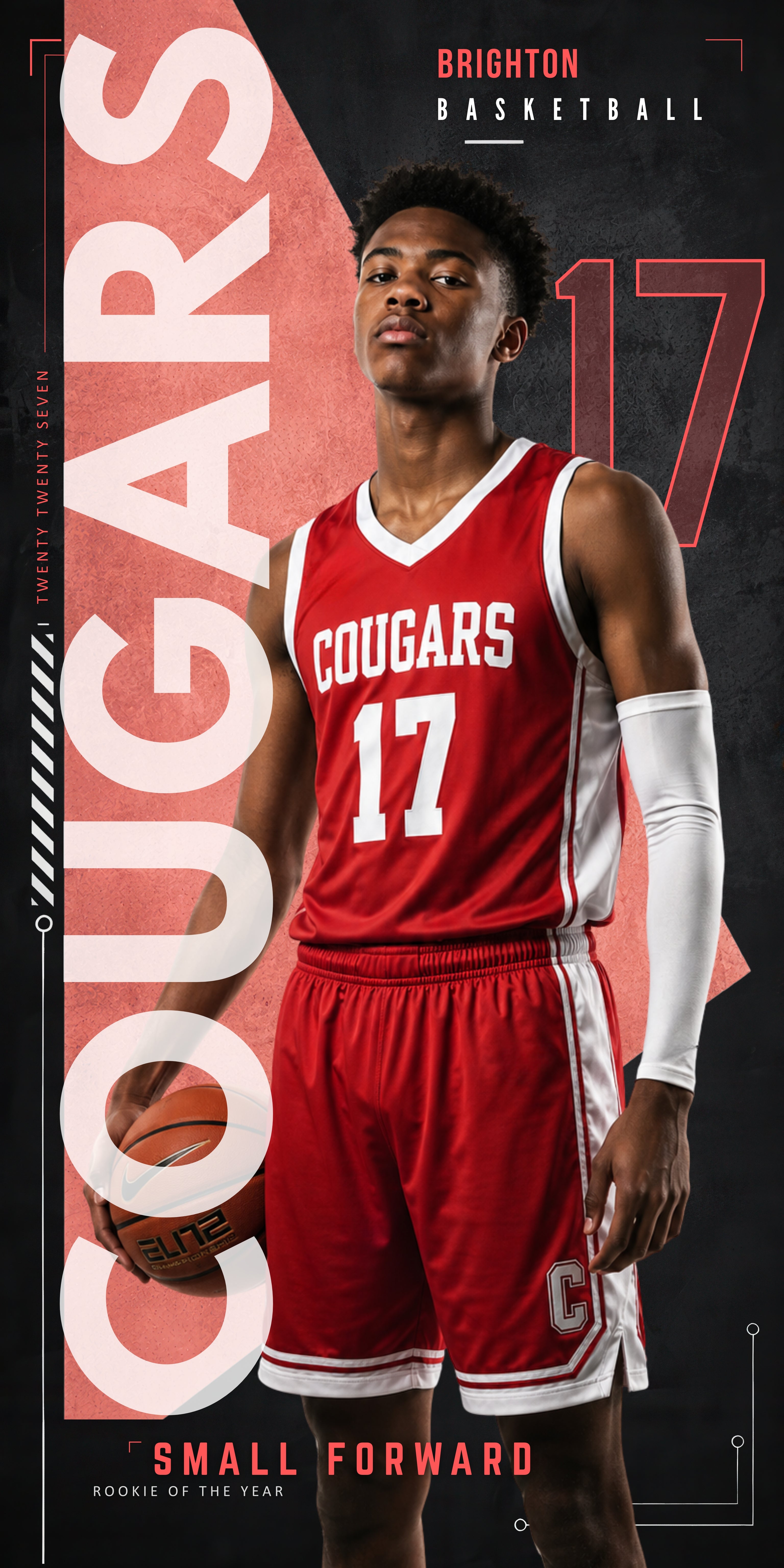 Geometric Basketball Banner Template | Editable in Canva | 1:2